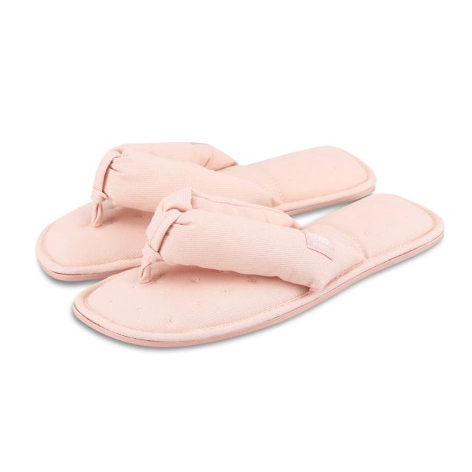 Isotoner® Ladies Woven Toe Post Slipper Pink Extra Image 1